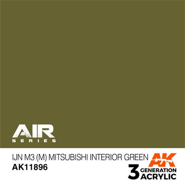 AK Interactive AK11896 Air Series IJN M3 M Mitsubishi Interior Green Acrylic Paint 17ml 3rd Generation